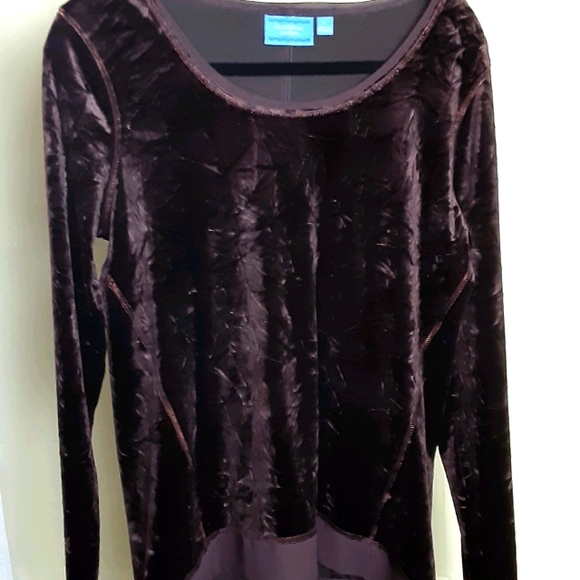 GC Crushed Velvet Hi Low Vera Wang Large Tunic - Picture 1 of 10